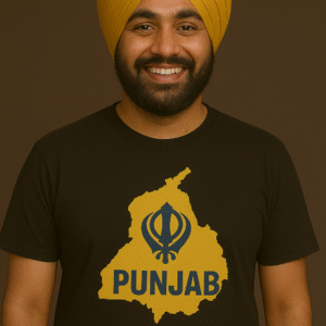 Black Cotton T-Shirt (PUNJAB)