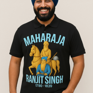 Black Cotton T-Shirt (Maharaja Ranjit Singh)