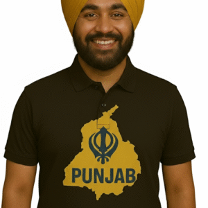 Black Cotton T-Shirt (PUNJAB)